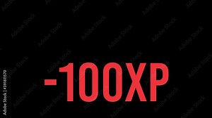 Game experience points xp. Animation text set. Alpha channel