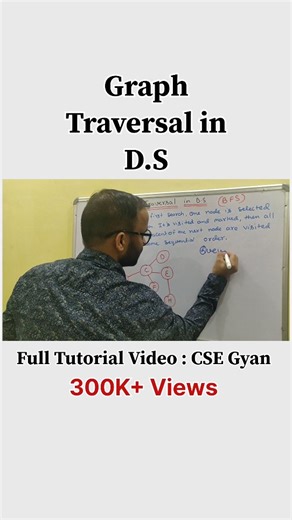 Cse Gyan on Instagram: "Graph Traversal in Data Structures made easy! Learn BFS & DFS with clear explanation. Perfect for CSE students 🚀 📖 📚 Notes: https://csegyan.com/ or Mail: csegyanquery@gmail.com For the full video, watch it on our channel Youtube : CSE GYAN or CS Engineering Gyan Follow CSE Gyan for more DSA concepts. #GraphTraversal #DataStructures #BFS #DFS #CSE DSA ComputerScience Coding EngineeringStudents Shorts Reels LearnDSA fyp explore"