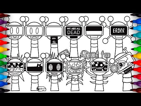 Incredibox Sprunki Coloring New Pages | How to COLOR FUN BOT Sprunki Phase 1 to Phase 12