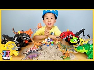 다이노트럭 친구들! 공룡 친구들을 구해줘!! Dinotrux Toy & Play [제이제이 튜브-JJ tube]