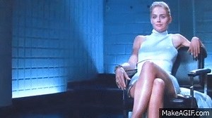 BASIC INSTINCT-SHARON STONE AT INVESTIGATION on Make a GIF