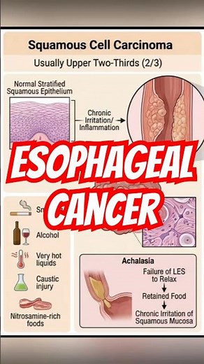 Esophageal Cancer Types Explained ⚠️ | SCC vs Adenocarcinoma | Full Lecture Link Below