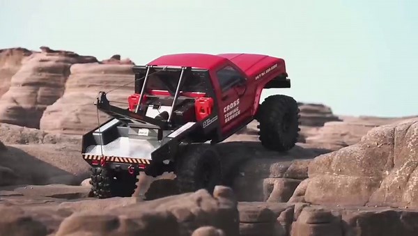CROSSRC 1/8 Full Scale RC Rescue Towing Crawler Truck Rock Crawler Model 4WD Rock Bouncer for Emo X3 4x4 RC Off Road Cars Climbing Truck Model Two-Speed Transmission Light