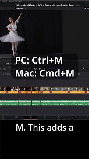 How to Add Markers in Davinci Resolve Edit Faster Shortcut Keys #contentcreator #davinciresolve