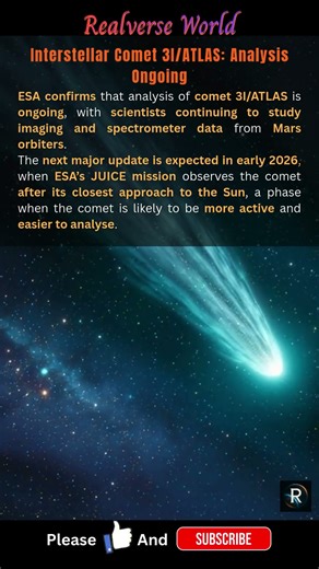 New ESA Update on Interstellar Comet 3I/ATLAS (JUICE Mission 2026). #spacefacts #spaceexploration