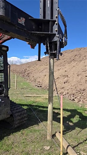 Installing Wood Post Fence on Alberta Oil & Gas Site | Vibe Drive Timber-Wolf Vibratory Post Driver