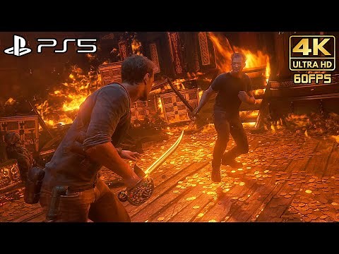 Uncharted 4 Remastered (PS5) Nathan vs Rafe Final Boss Fight @ 4K 60ᶠᵖˢ ✔