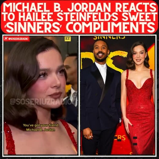 Michael B. Jordan all smiles as Hailee Steinfeld compliments him at ‘Sinners’ red carpet event 😄 Have y’all watched Sinners yet 🤔⬇️ #michaelbjordan #haileesteinfeld #sinners @entertainmenttonight | soseriuzradio