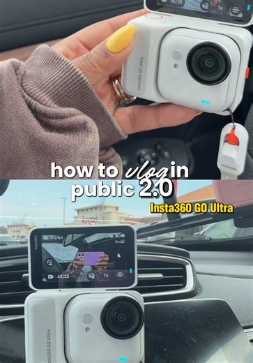 STOP scrolling if you want to vlog in public but you’re shy 😳 THIS is the camera that made me finally start filming outside — and it’s about to be my go-to for spring & summer content ☀️ If you’ve been wanting to become a content creator, start a vlog, or just capture your life without feeling awkward in public… this tiny camera is a GAME CHANGER 💛 The Insta360 GO Ultra is completely hands-free, pocket-size, and so discreet that most people don’t even realize you’re filming. No tripod, no big 
