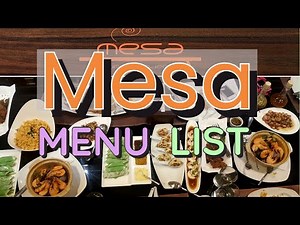 Mesa Menu Prices [Philippines Restaurant Menu]