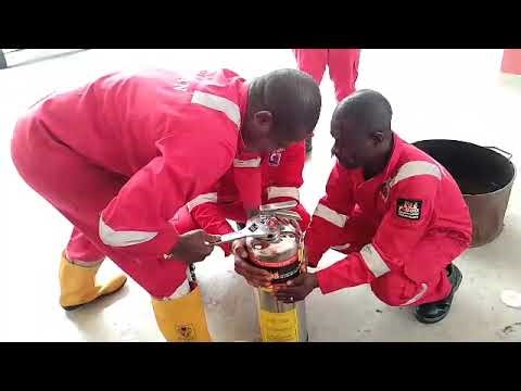 An Exercise on Filling & Pressurizing of 3kg and 9.7kg F-500 EA Fire Extinguishers.
