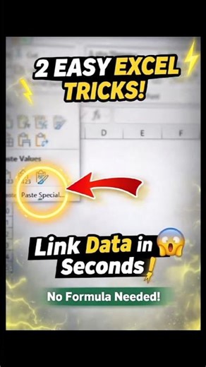 2 Easy Excel Tricks 🔥 Link Data in Seconds (No Formula!)