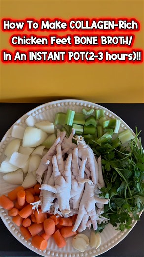 How To Make COLLAGEN-Rich Chicken Feet BONE BROTH/In An Instant Pot(2-3 hours)!!