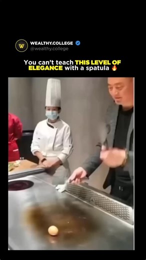 2.9K views · 16 reactions | He walked into his own kitchen like a ghost — no apron, no flair — and stole the entire show.  The hotel owner cracked an egg, flipped it with surgical grace, then signed his name in yolk across the grill. Not with arrogance. With control. Because when the boss can cook better than the chefs, you’re not in a kitchen. You’re in his arena. Real flex? Outperforming your team without saying a word.  | Wealthy.College | Facebook