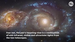 These two spooky-looking galaxies will merge into one in around a billion years