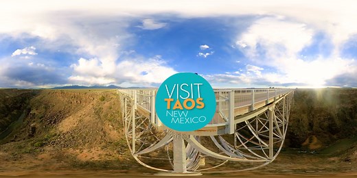 Any which way you look at it, the Rio Grande Gorge Bridge is pretty spectacular! ✨ Check out our 360-degree experience here: https://bit.ly/2W1eq72 | Visit Taos