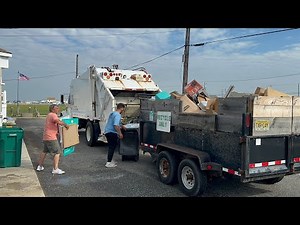 International 4700 Loadmaster Rear Loader Garbage Truck with a Recycling Trailer!