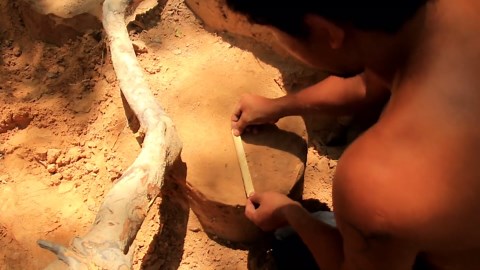 How Two Guys Build a Fish Pond in Front of a Mud House