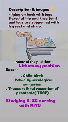 Lithotomy position thier discription, images and uses #hospital #bscnursing #aiims #anm #medical#gnm