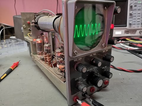 Heathkit service oscilloscope OS-2 2Hz - 3MHz 7 tubes 1967 teardown