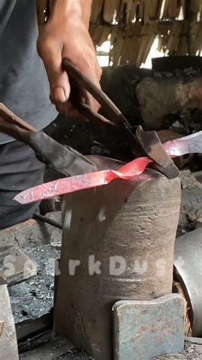 Hand-twisting hot steel: Traditional decorative forging. #blacksmith #usa #america #hotiron