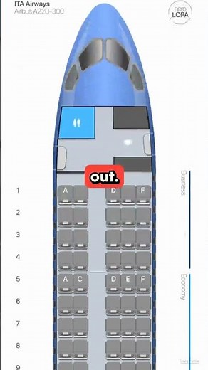 ITA Airways Airbus A220-300 Flight Seat Map