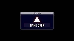 GAME OVER User Login Interface Animation on Alpha Channel, Loop