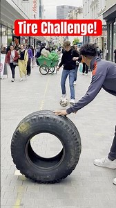 Goal Through Tire Challenge! ⚽️😂 #shorts