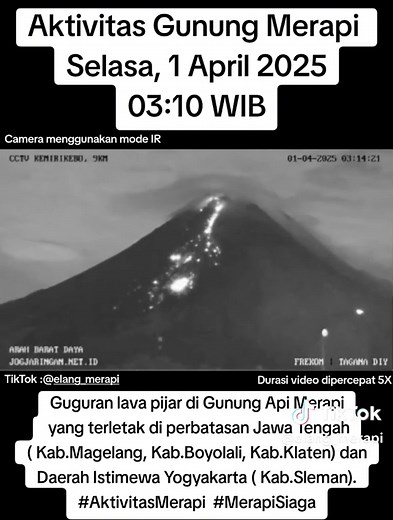Aktivitas Gunung Merapi: Live Streaming 1 April 2025