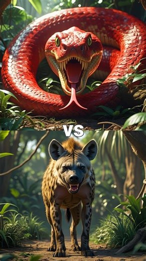 Red Python vs Hyena (zebra, gorilla, jackal, gazelle) #snake #gorilla #nature