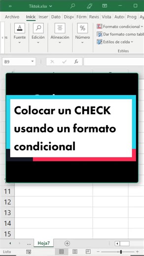 Colocar un CHECK usando un formato condicional en #excel ya saben #loaprendientiktok con #fullexcelperu