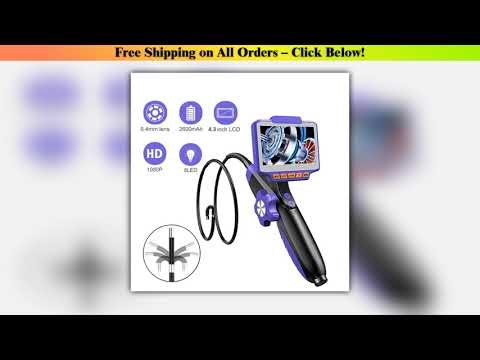 360 Two-Way Articulating Endoscope 4.3 inch Display Inspection Borescope Camera 6.4MM HD 1080P