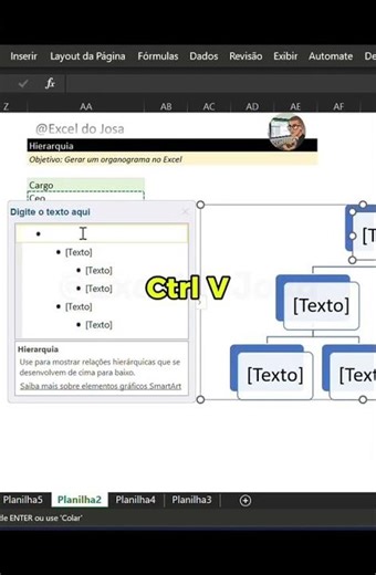 Como criar hierarquia no Excel com SmartArt