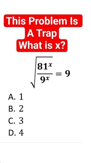 WAIT... The ANSWER is NOT x=81! The 81x/9x Trap! #maths #shorts
