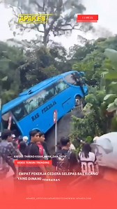 Bas yang dalam perjalanan menuruni bukit itu dilaporkan hil*ng kawalan di selekoh dan terbab*s. | Apakes