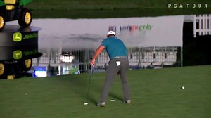 Ryan Moore finished under the lights at the John Deere Classic Saturday after continuing to play more than 20 minutes past sunset. | PGA TOUR