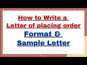 How to write a Placing Order Letter Class 10 Format & Sample | Letter for Placing an Order Example