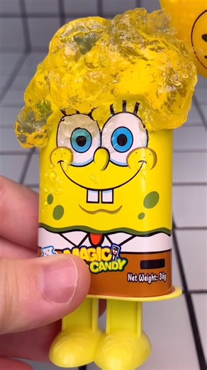SpongeBob magic hair shop candy jelly gummy asmr food mukbang