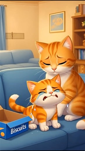 Kitten Crying for Biscuit – Cute Cartoon Story 🐱😭