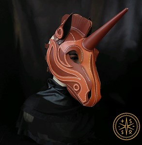 Handmade Leather Unicorn Mask - Etsy