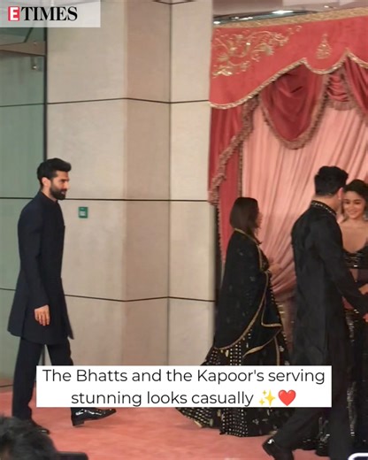 Alia Bhatt, Ranbir Kapoor, Shaheen Bhatt and Aditya Roy Kapur twin in black serve good looks at Anant-Radhika's sangeet ceremony. #AliaBhatt #RanbirKapoor #ShaheenBhatt #adityaroykapur #etimes | ETimes