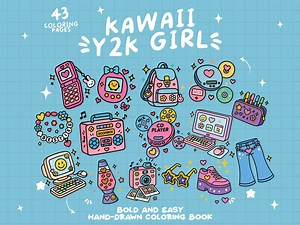 Y2K Coloring Nostalgia Girly Coloring Pages Old School Coloring 90s Pop Culture Coloring Fashion Retro Coloring Teen Bold Easy Coloring Book - Etsy