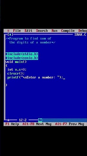 C Program to find sum of the digits of a number