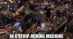 In a strip-mining machine