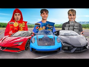 Eating ONLY the Color of Our Supercars Challenge!