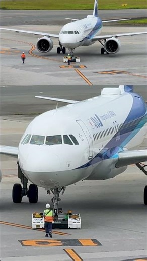 リモートプッシュバックからの右エンジン始動！ANA Airbus A320-271N 大阪国際（伊丹）空港 #Shorts
