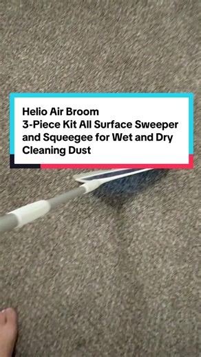 Helio Air Broom | 3-Piece Kit All Surface Sweeper and Squeegee for Wet and Dry Cleaning Dust, Dirt, Liquids, Pet Hair, Tile, Hardwood Floors #broom #carpetbroom