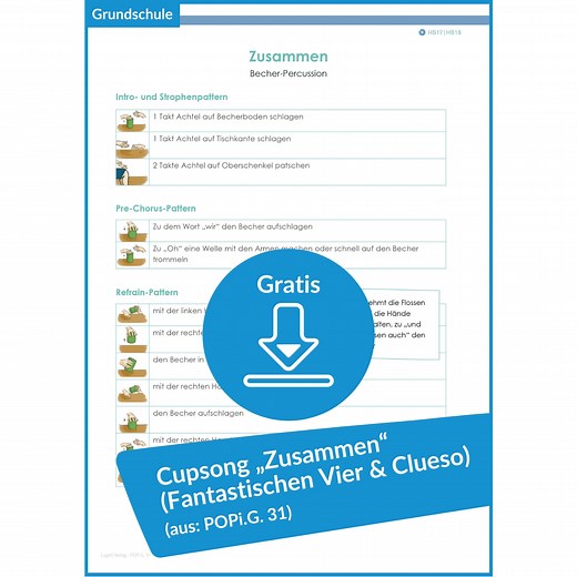 Becher-Percussion zum Hit „Zusammen“ (für die Klassenstufen 1-5)