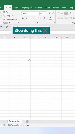 Superscript in Excel 😎 #Excel #exceltips #tutorial #finance #corporate #accounting #reels | computernotion