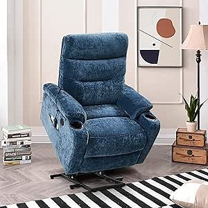 Electric Power Lift Recliner Chair for Elderly W/Massage and Heat, Infinite Positions Adjustable 2 Remote Controllers Upholstered Recliner & Armchair